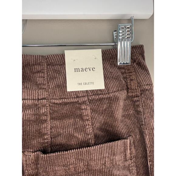 Maeve NEW Colette Scallop Corduroy Crop Wide Brown 28T Pants - Picture 7 of 8